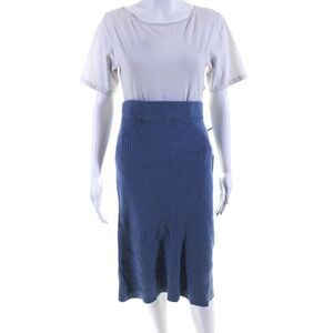 Whiteroom+ Cactus Womens Ribbed A Line Maxi Midi Skirt Blue Size Medium